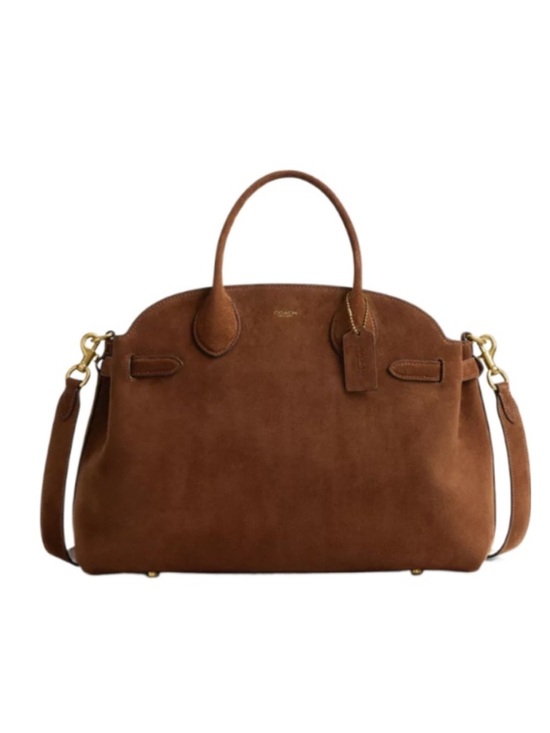 Coach Handbags - NWT Coach Soft Empire Carryall 40 Warm Brown Suede Leather Laptop Bag CBN42